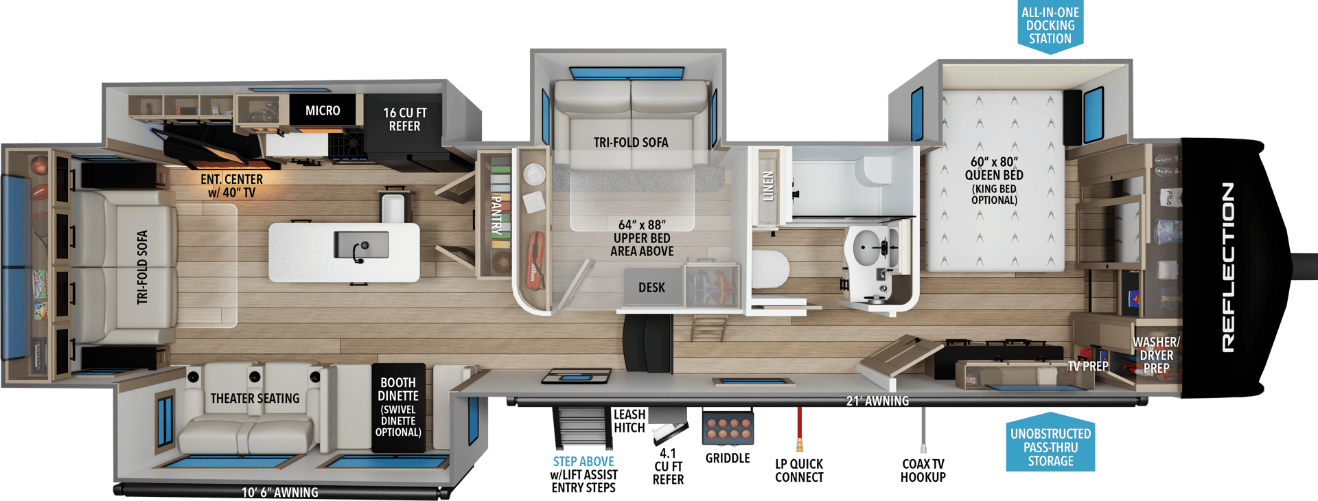 2026 Grand Design Reflection 367BHS floorplan