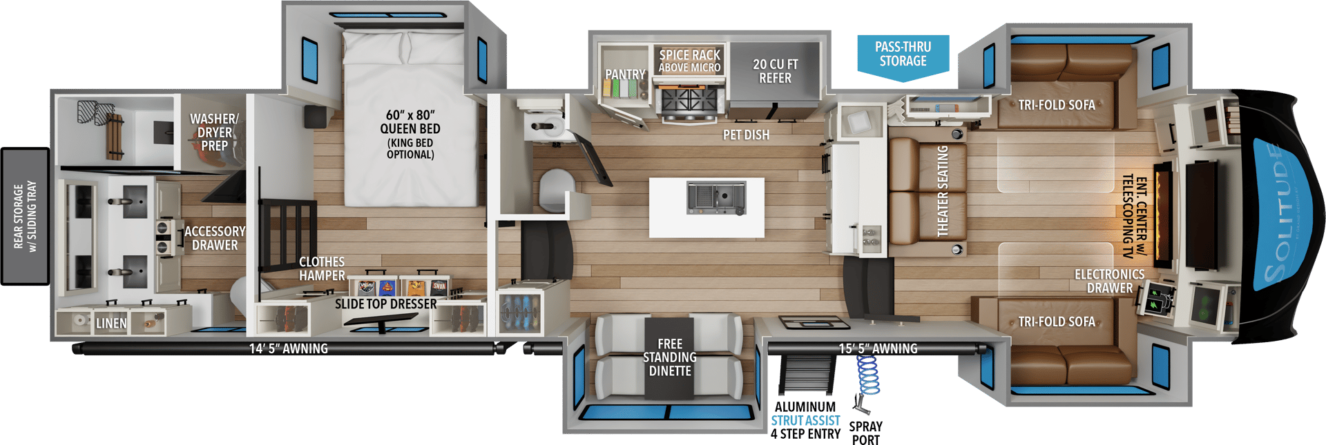 2026 Grand Design Solitude 380FL floorplan