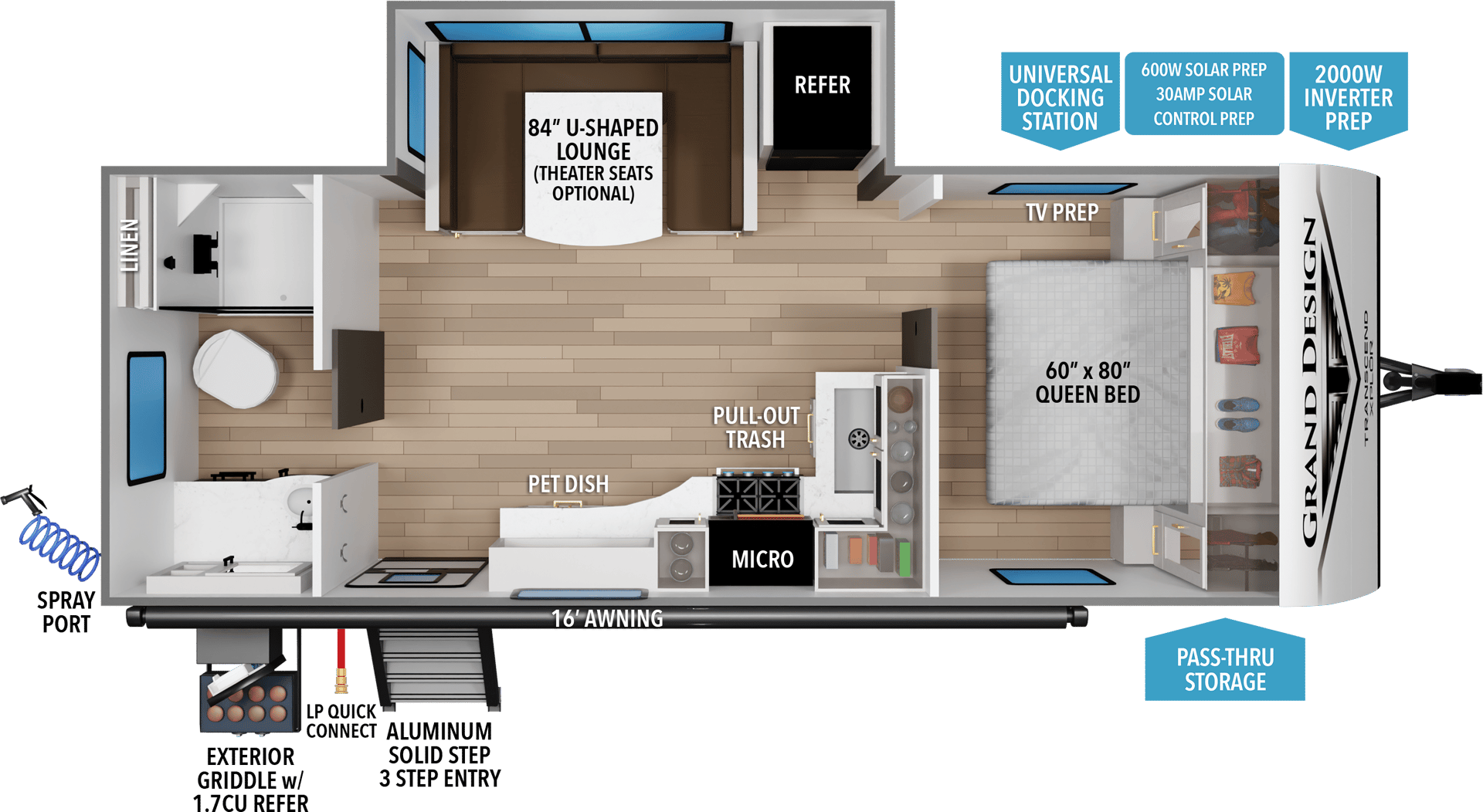 2026 Grand Design Transcend 22RBX floorplan
