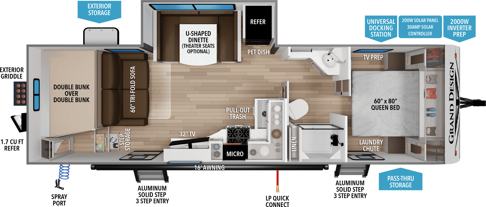 2026 Grand Design Transcend Xplor 265BHT floorplan