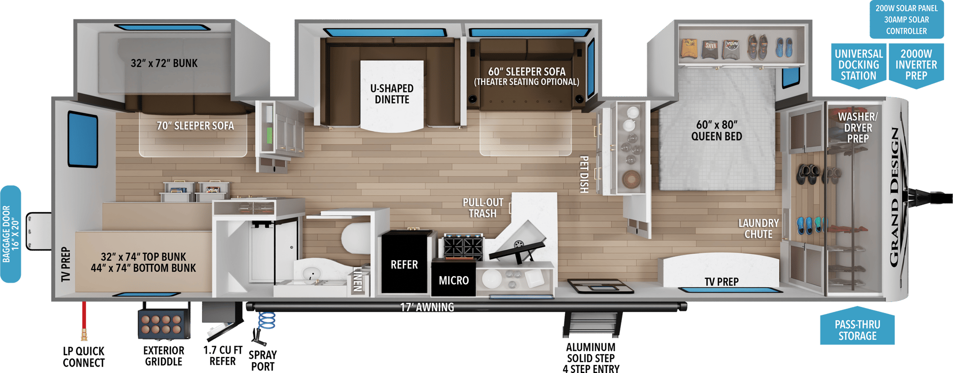 2026 Grand Design Transcend 335BHT floorplan