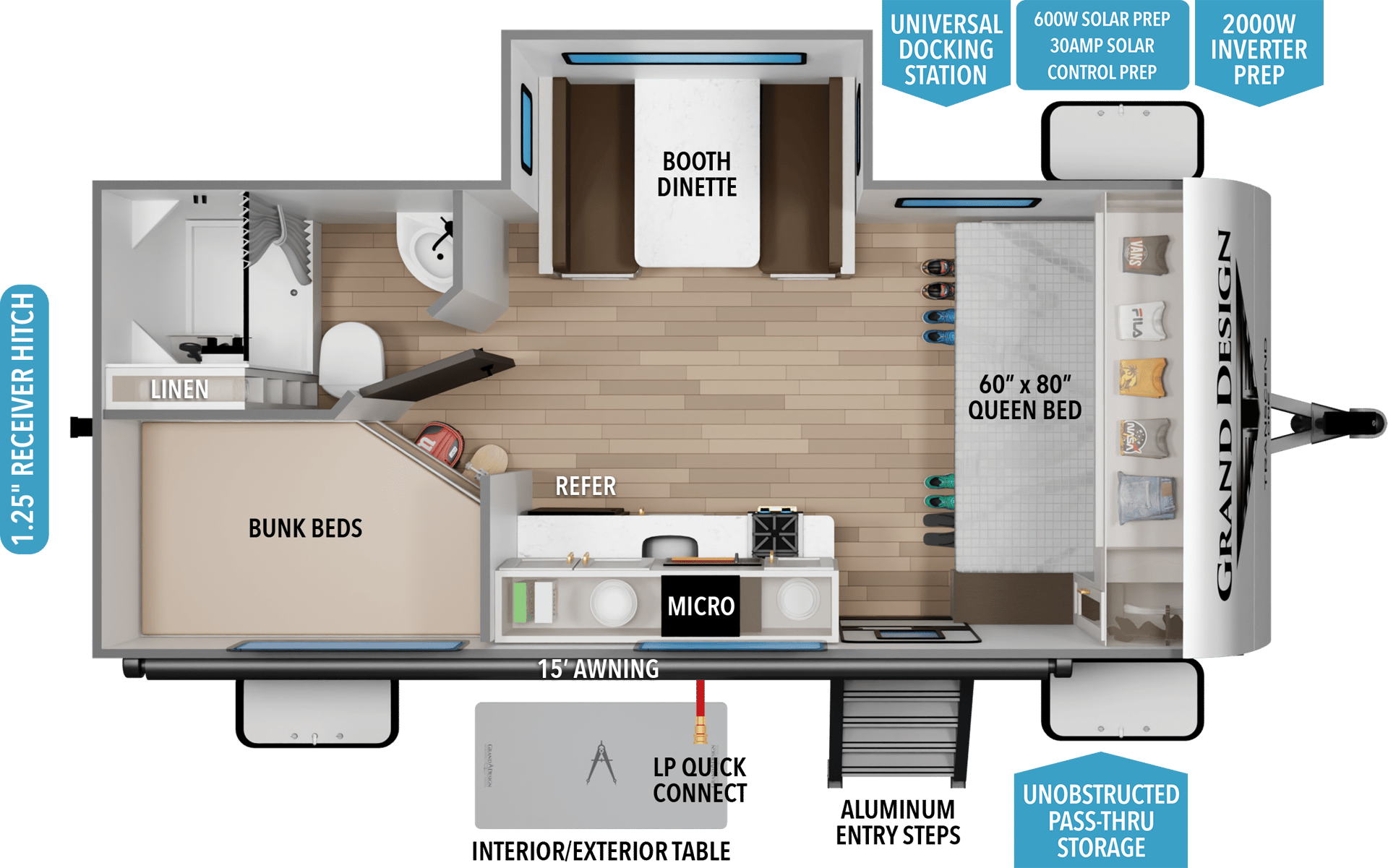 2026 Grand Design Transcend One 161DB floorplan