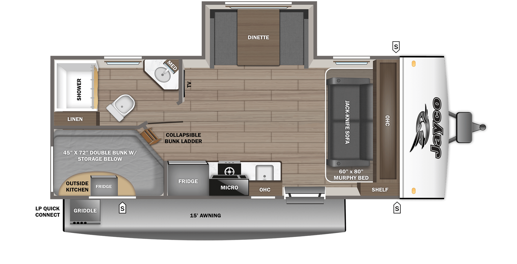 2026 Jayco Jay Feather 19MBS floorplan