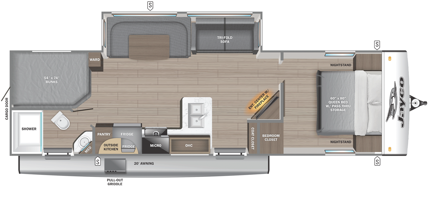 2026 Jayco Jay Feather 29BHB floorplan