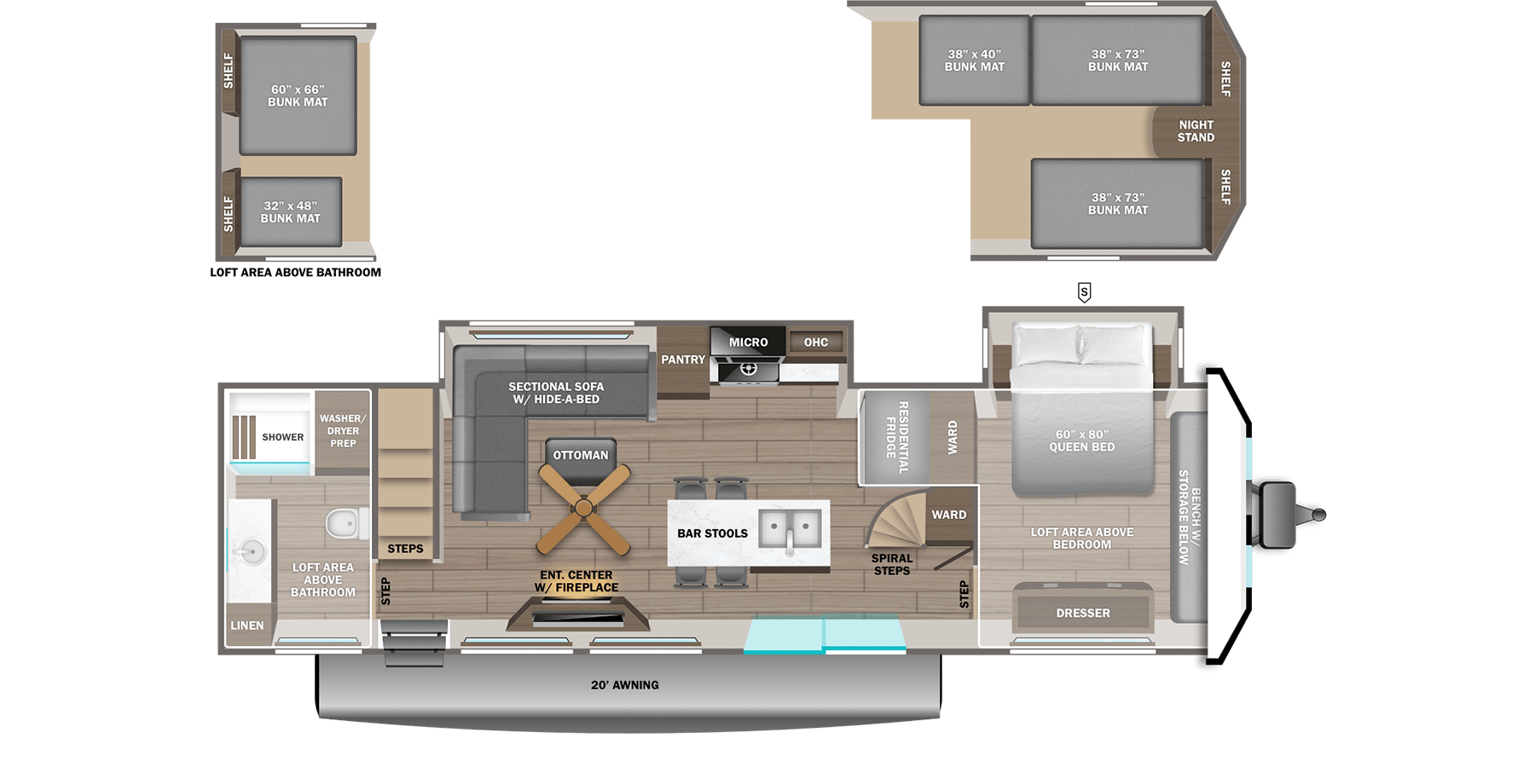 2026 Jayco Jay Flight Bungalow JayLoft floorplan