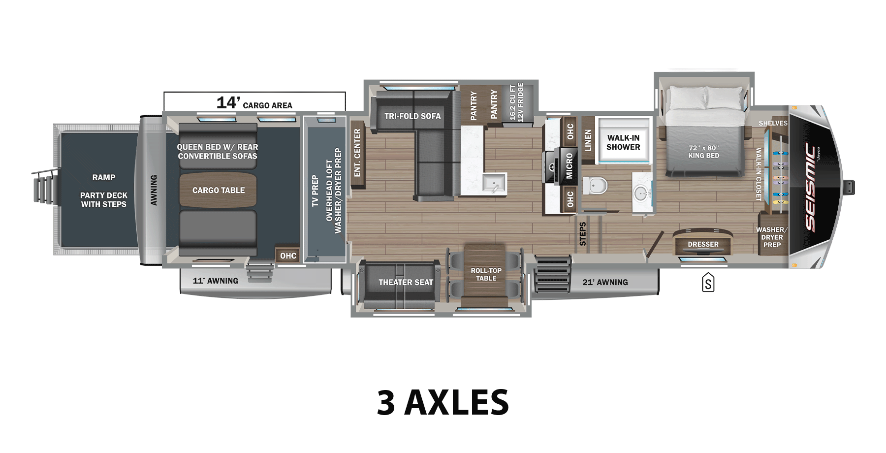 2026 Jayco Seismic Toy Hauler 395 floorplan