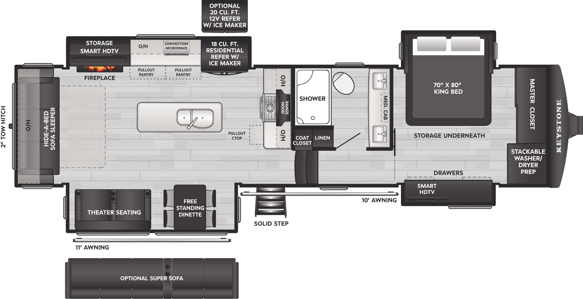 2026 Keystone RV Alpine 3303CK floorplan