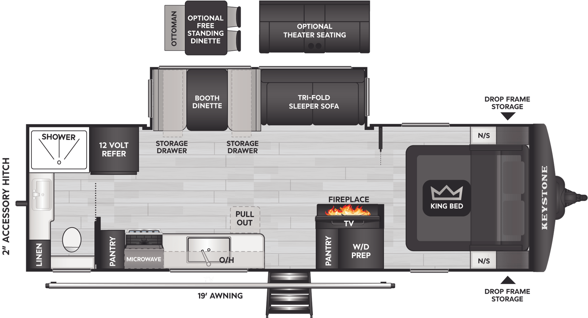 2026 Keystone RV Cougar Half-Ton 26LBW floorplan