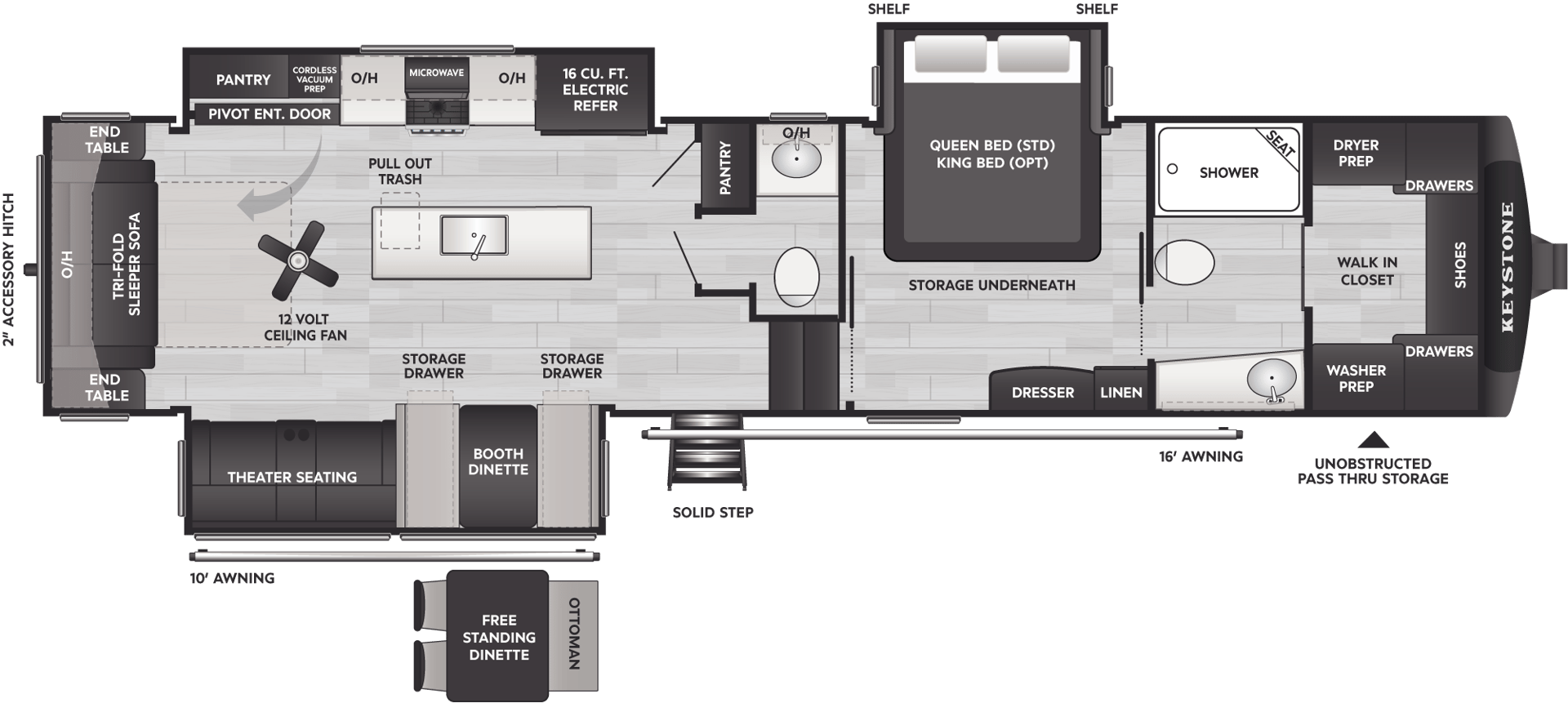 2026 Keystone RV Cougar 355FBS floorplan