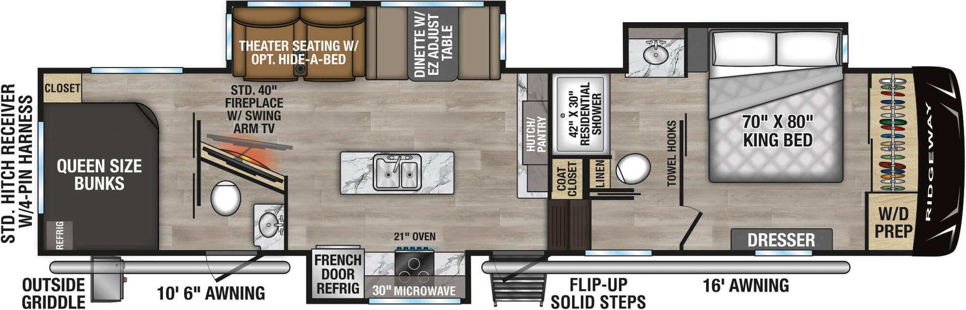 2026 KZ RV Ridgeway 35BH floorplan