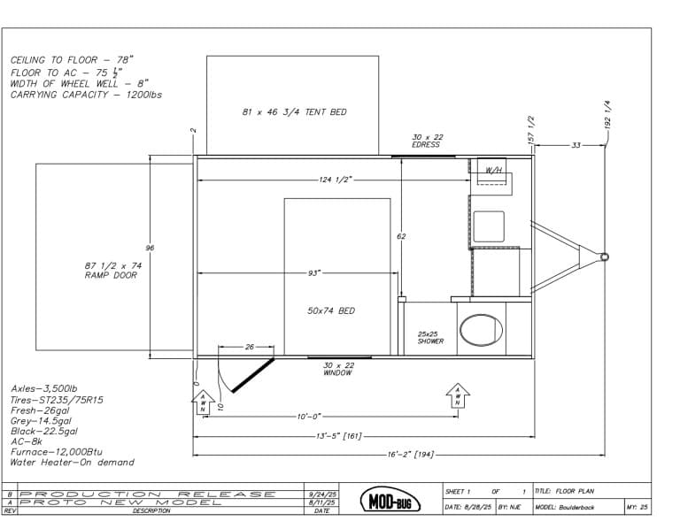 2026 Modern Buggy RV Hopper Hopper 2 floorplan