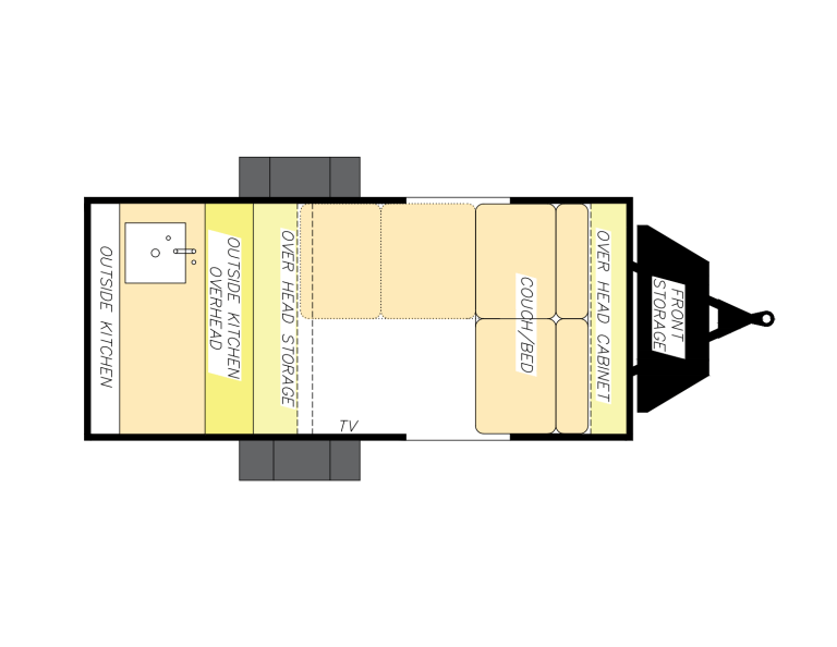 2026 Modern Buggy RV Little Buggy Teardrop Trailer 12LRK floorplan
