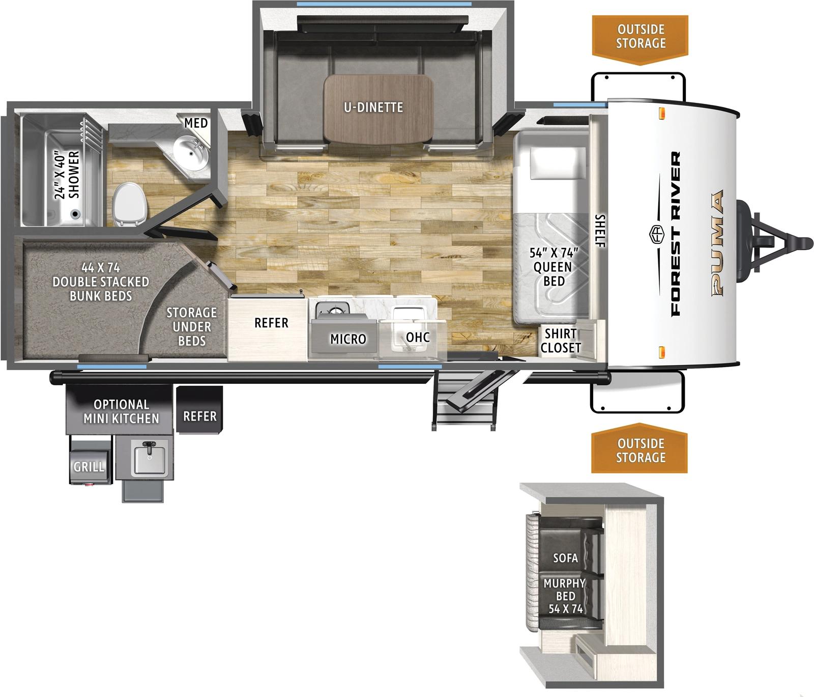 2026 Forest River Puma 18BHCE floorplan