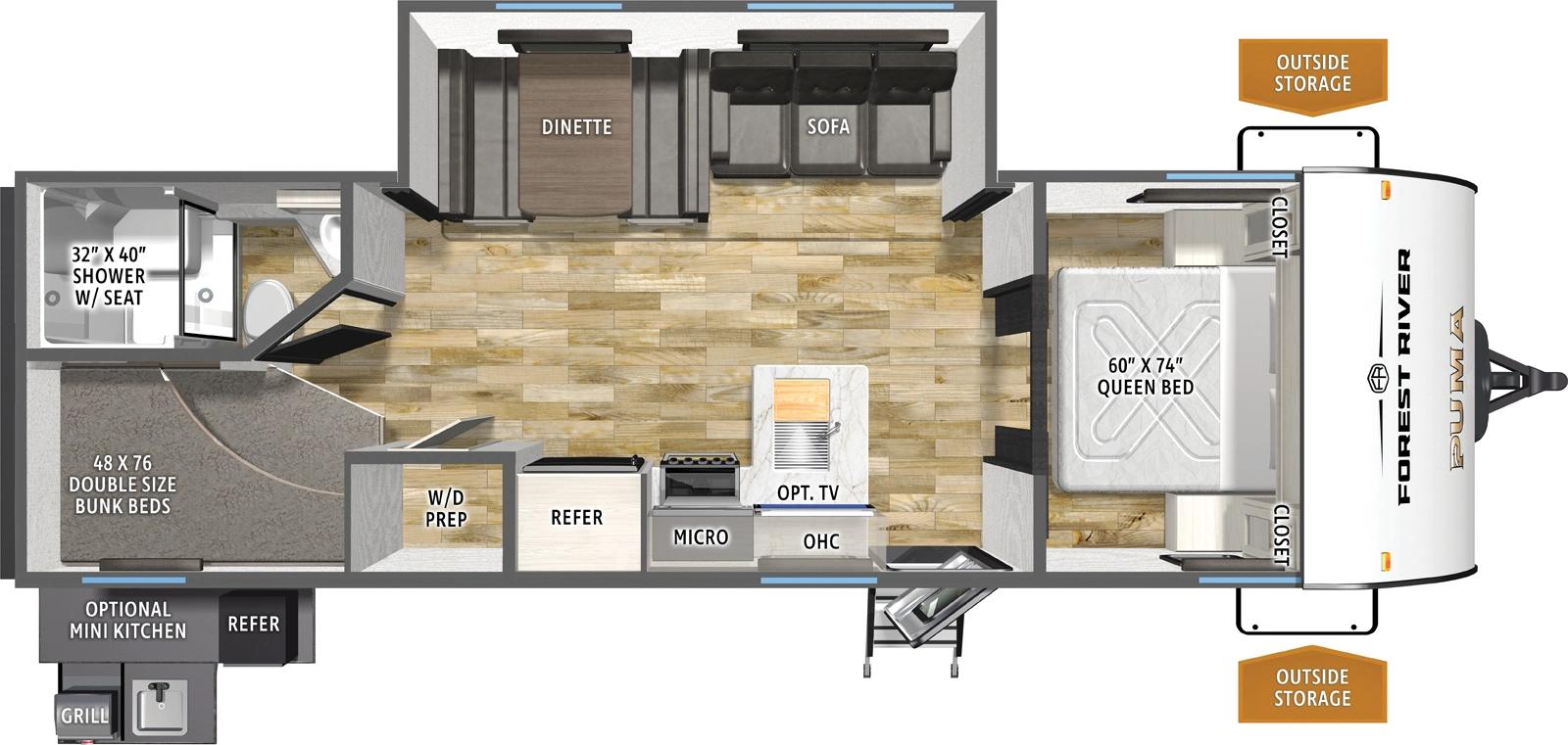 2026 Forest River Puma 283BHCE floorplan