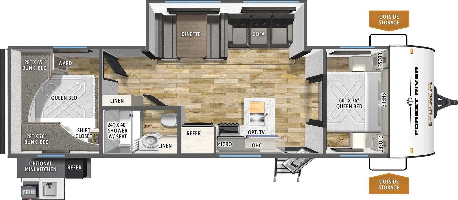 2026 Forest River Puma 303BHCE floorplan