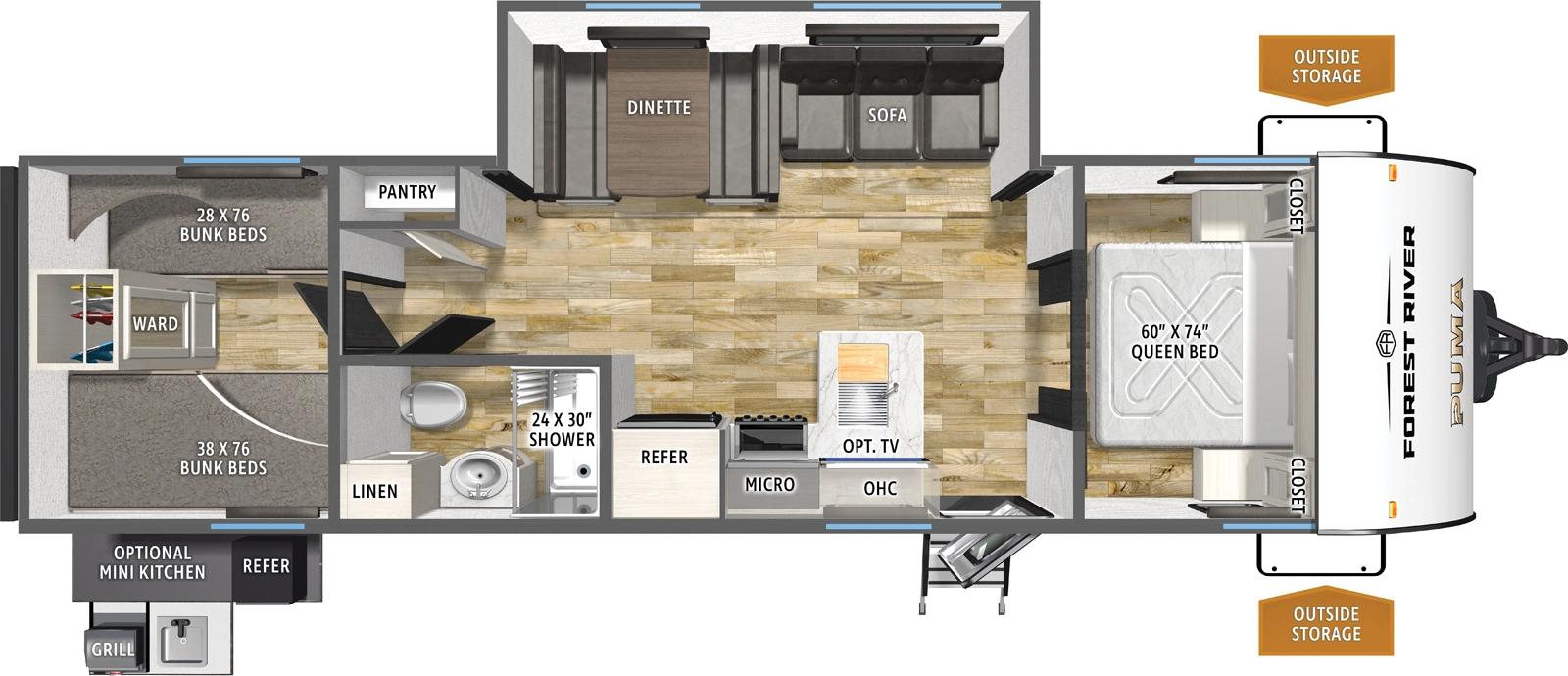 2026 Forest River Puma 304BHCE floorplan