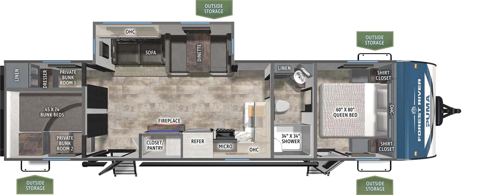 2026 Forest River Puma 337BH floorplan