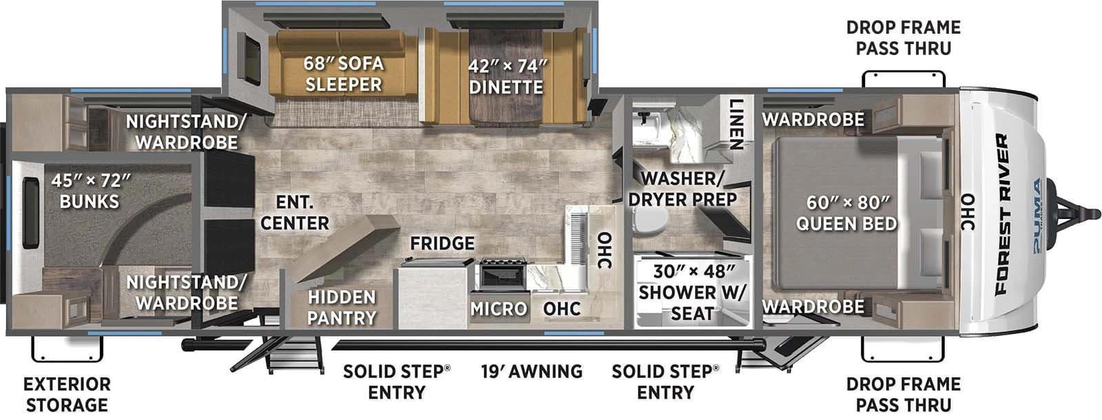 2026 Forest River Puma Tracks 3150TBSS floorplan