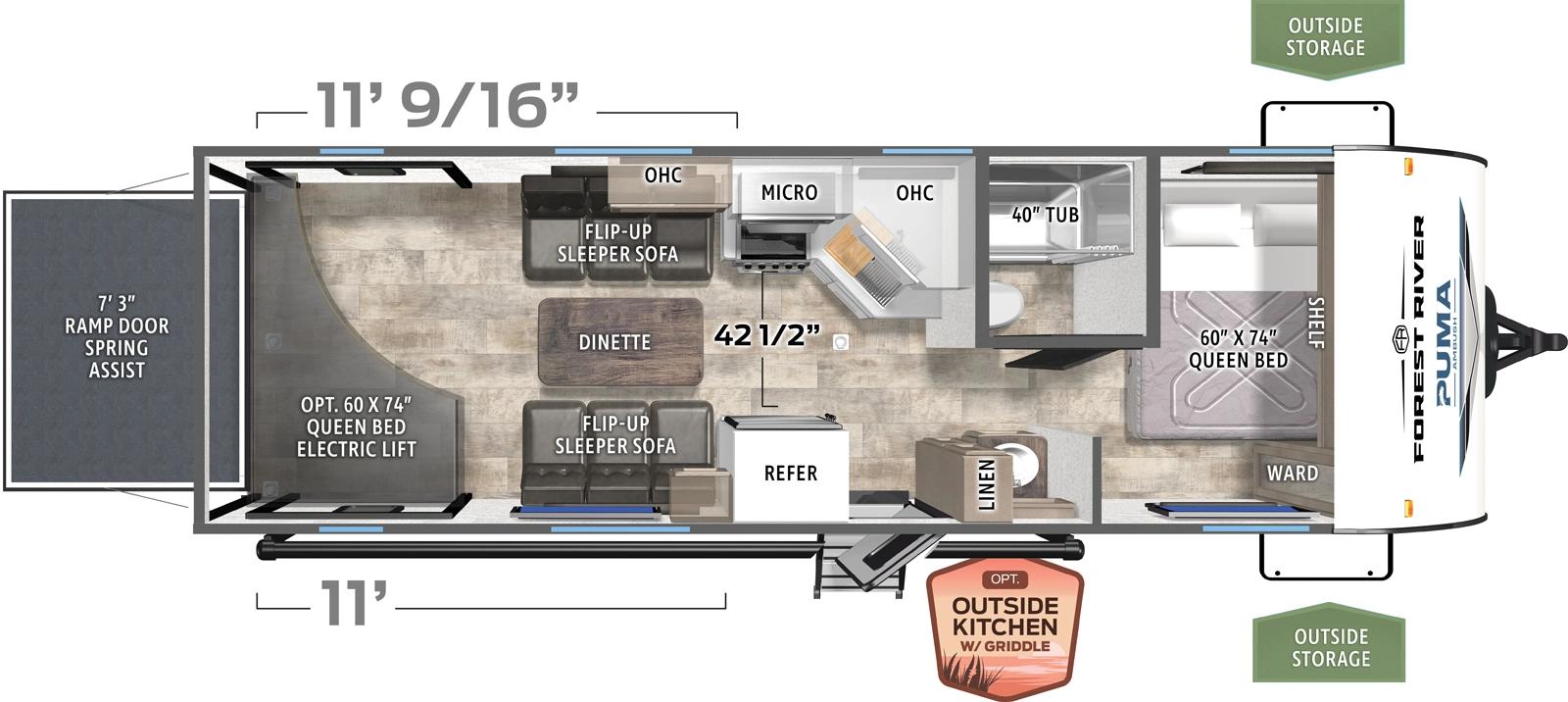 2026 Forest River Puma Unleashed 25TH floorplan