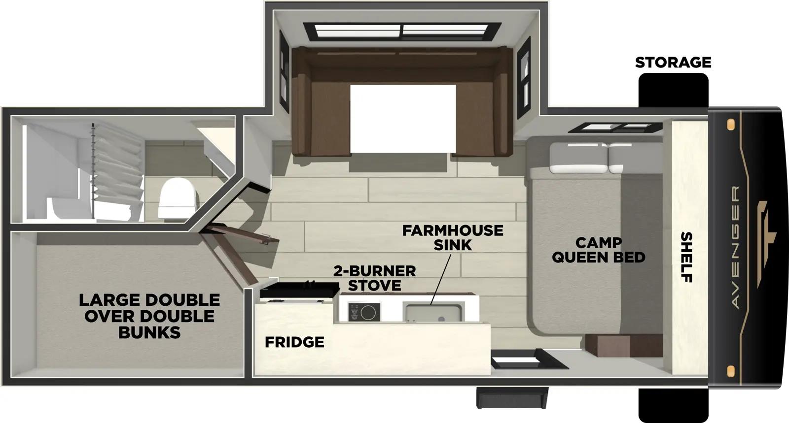 2026 Prime Time RV Avenger 18DBS floorplan