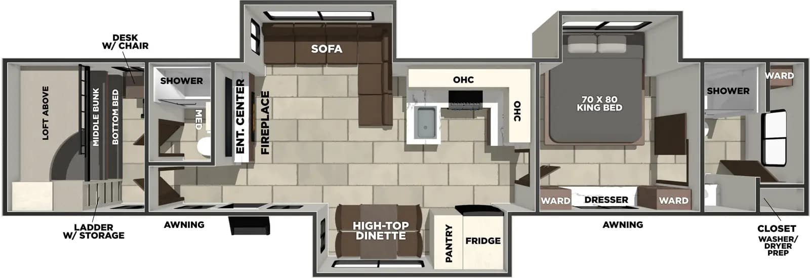 2026 Prime Time RV LaCrosse 44PARK floorplan