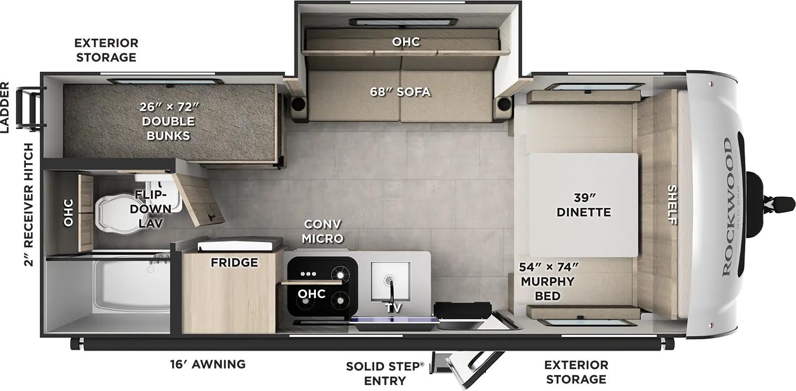 2026 Forest River Rockwood Geo Pro 20BHT floorplan