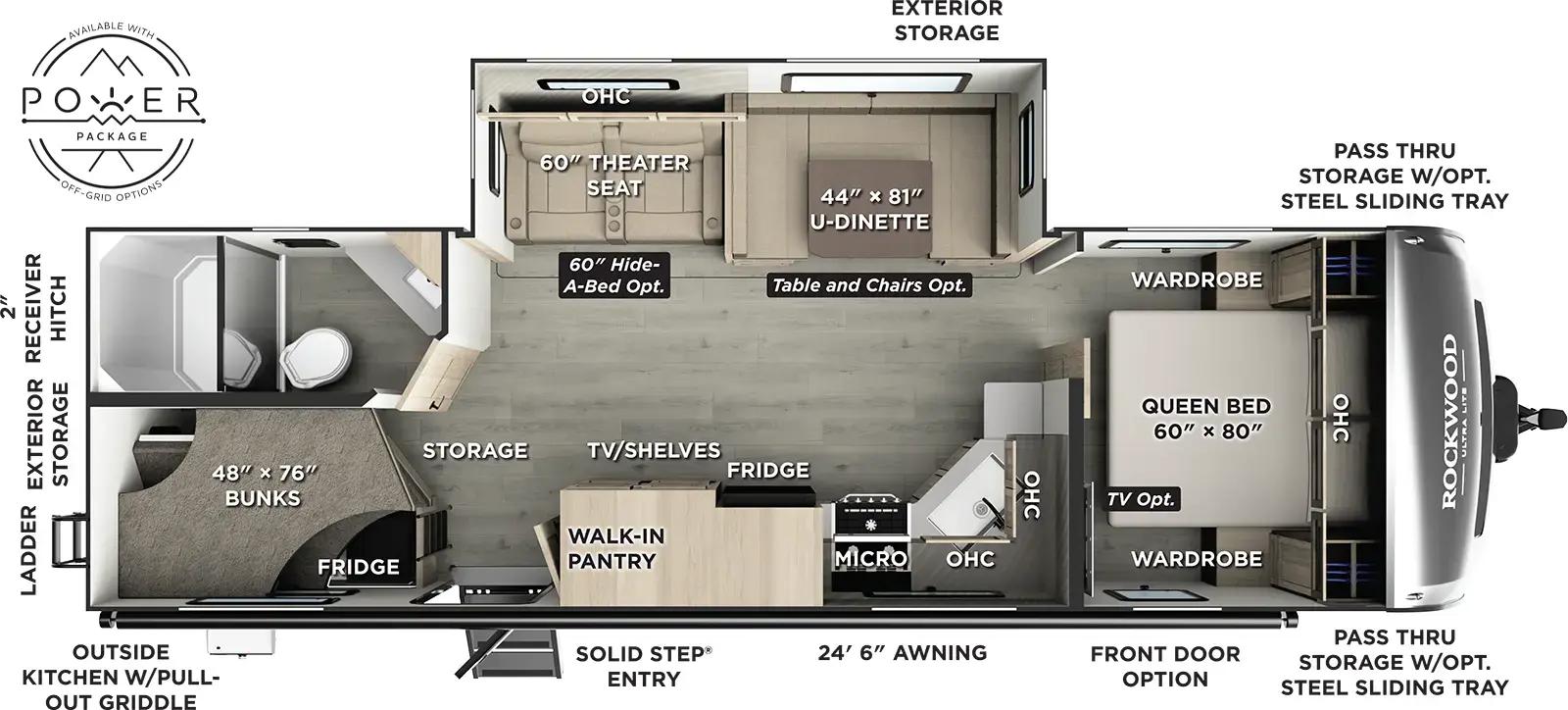 2026 Forest River Rockwood Ultra Lite 2706BH floorplan