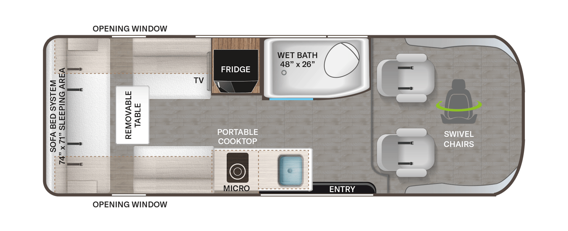 2026 Thor Motor Coach Tellaro 20Y floorplan
