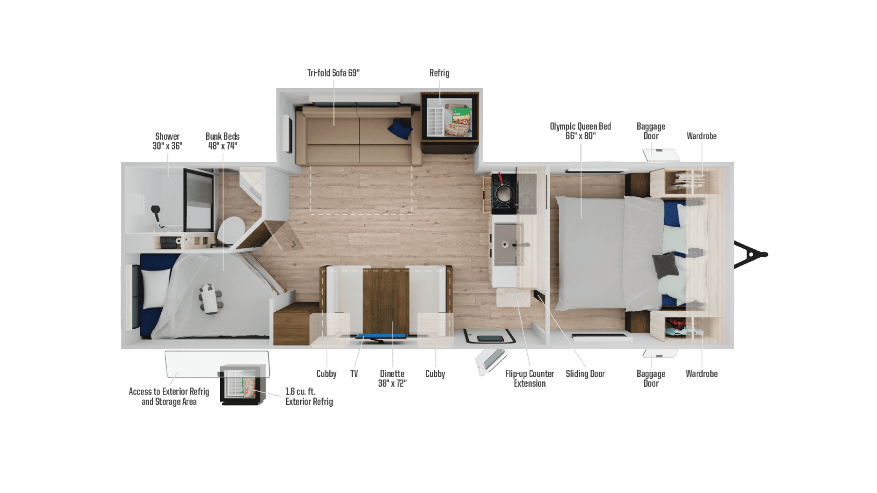 2026 Winnebago Access 25BH floorplan