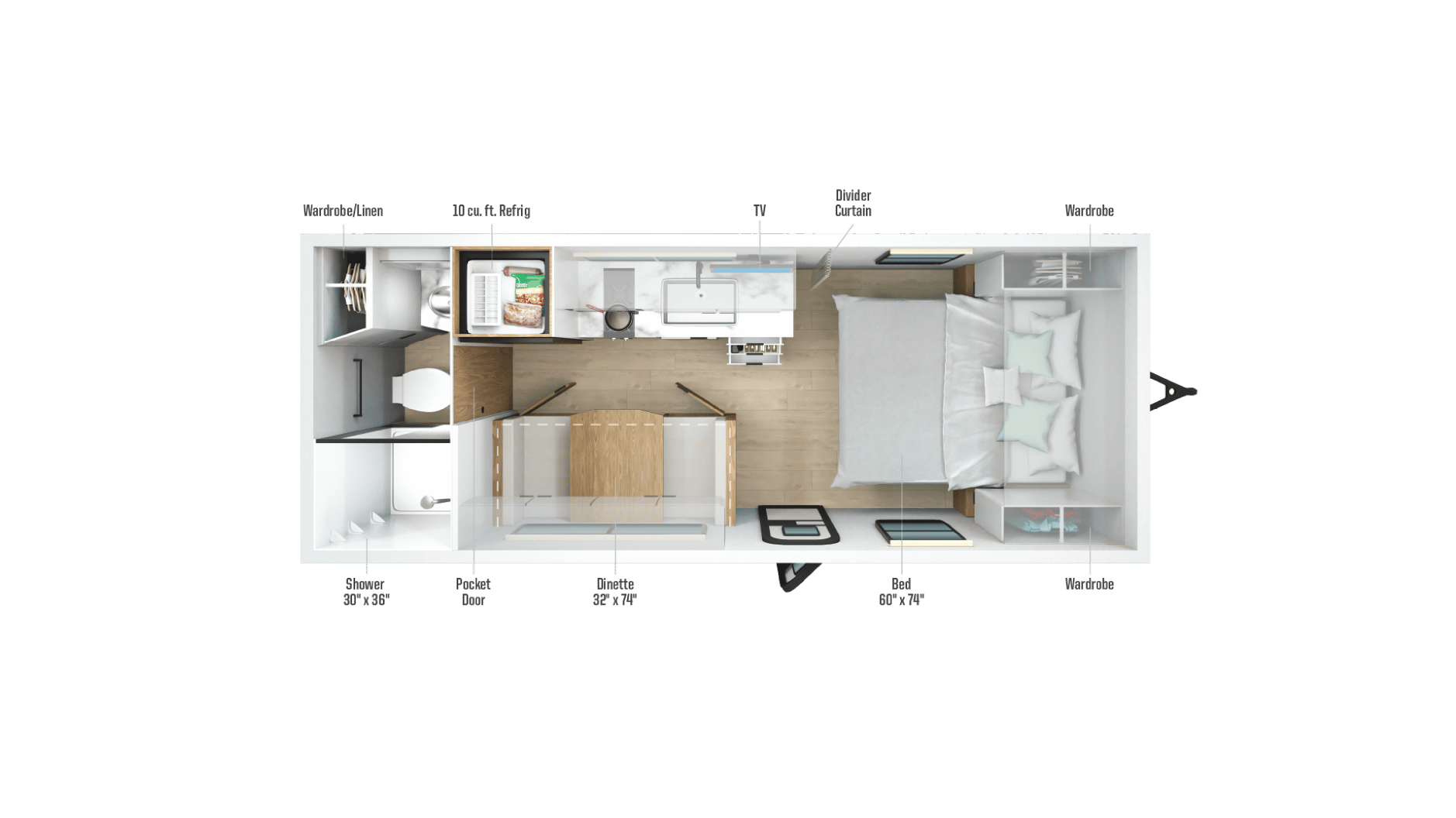 2026 Winnebago Micro Minnie 2000FRB floorplan