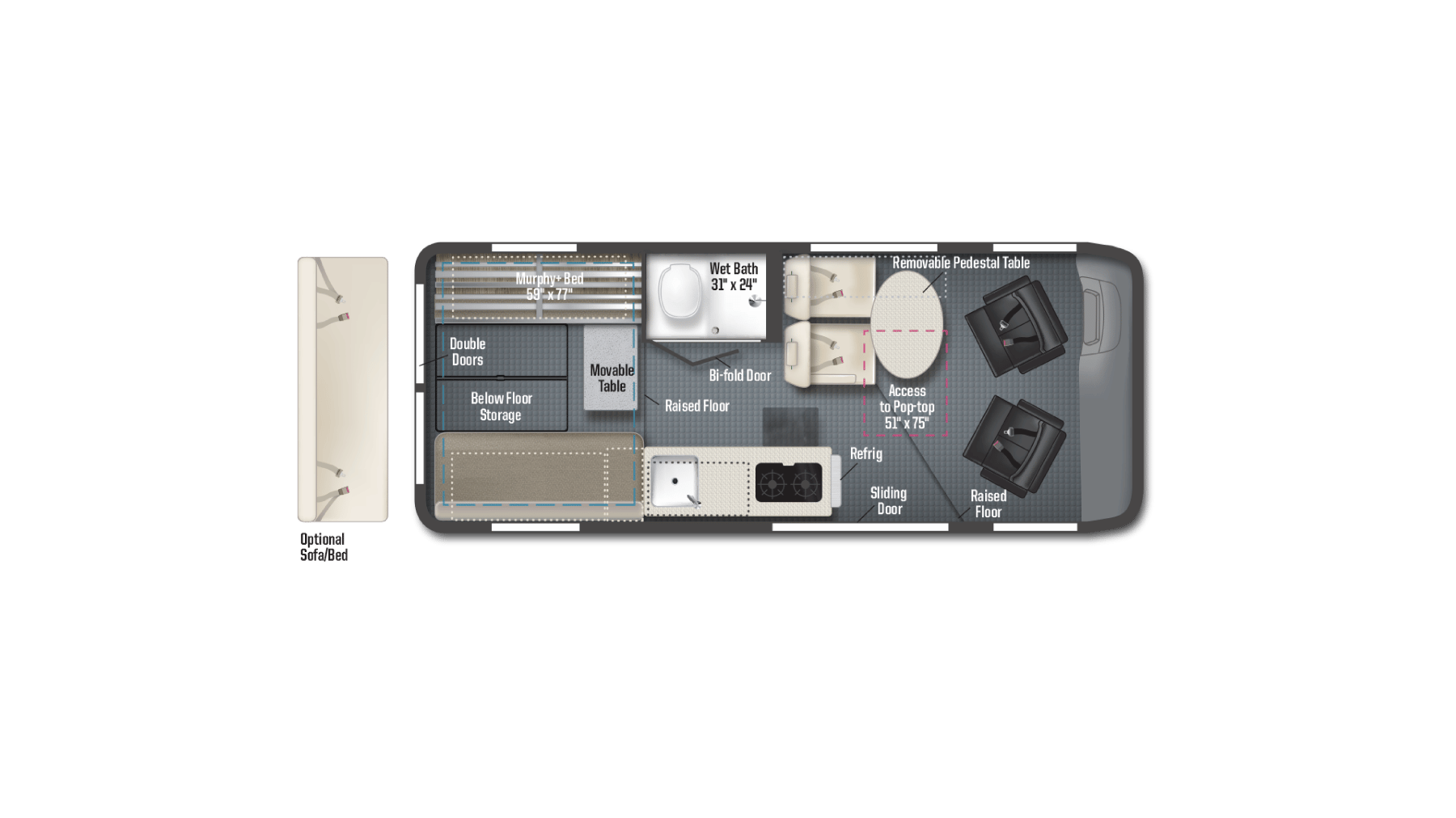2026 Winnebago Solis 59P floorplan