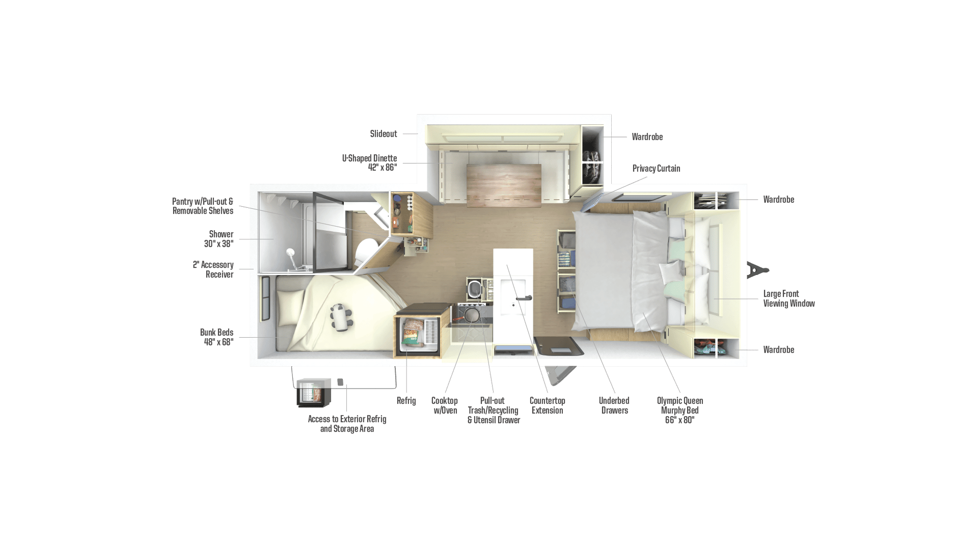 2026 Winnebago Thrive 22MBH floorplan