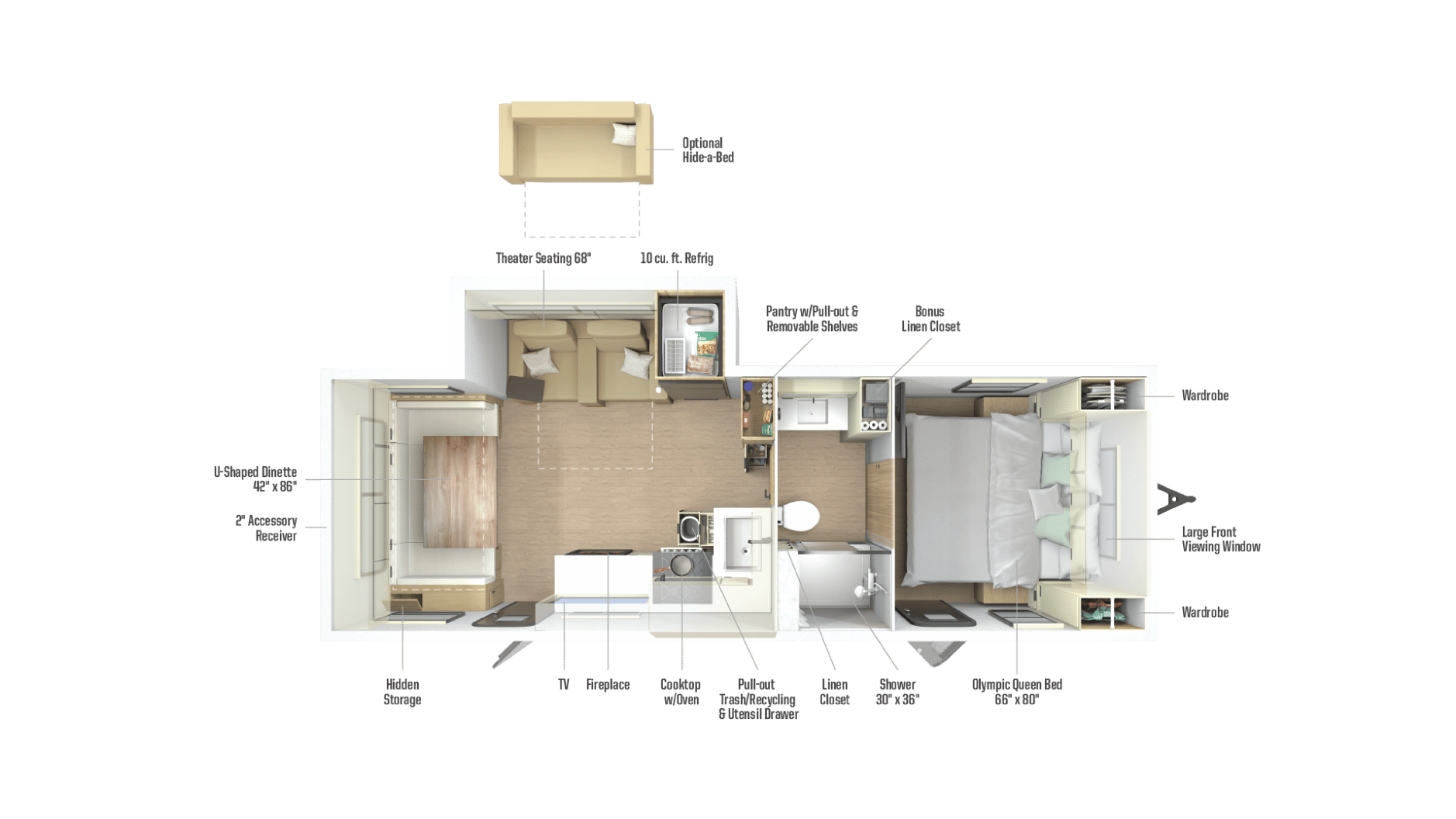 2026 Winnebago Thrive 25RLS floorplan