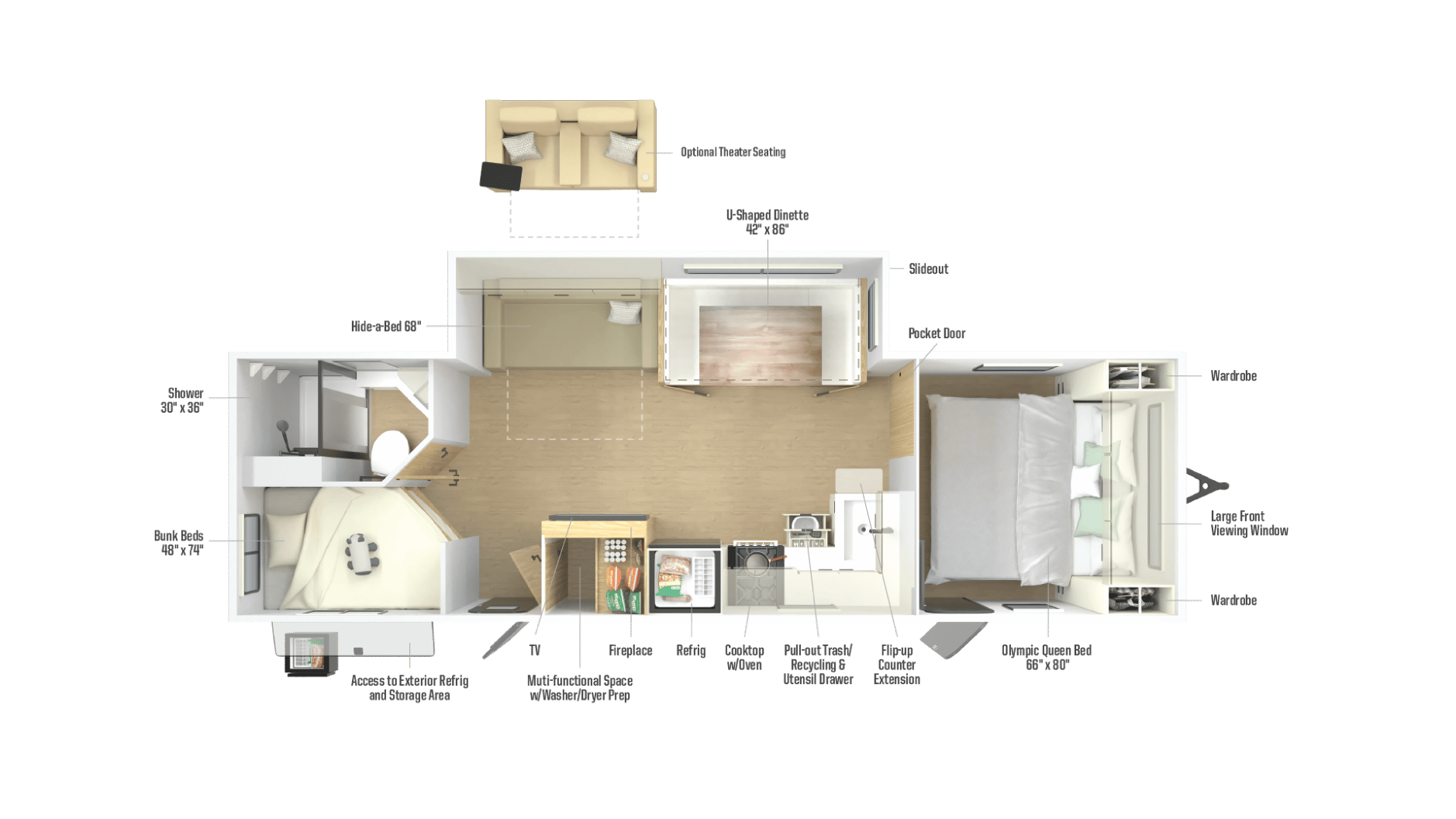 2026 Winnebago Thrive 28BHS floorplan