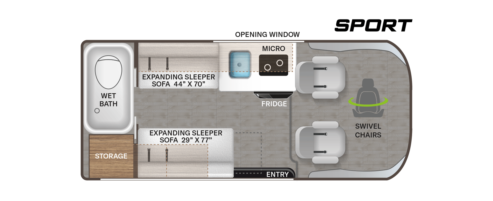 2027 Thor Motor Coach Scope Sport 18GS floorplan