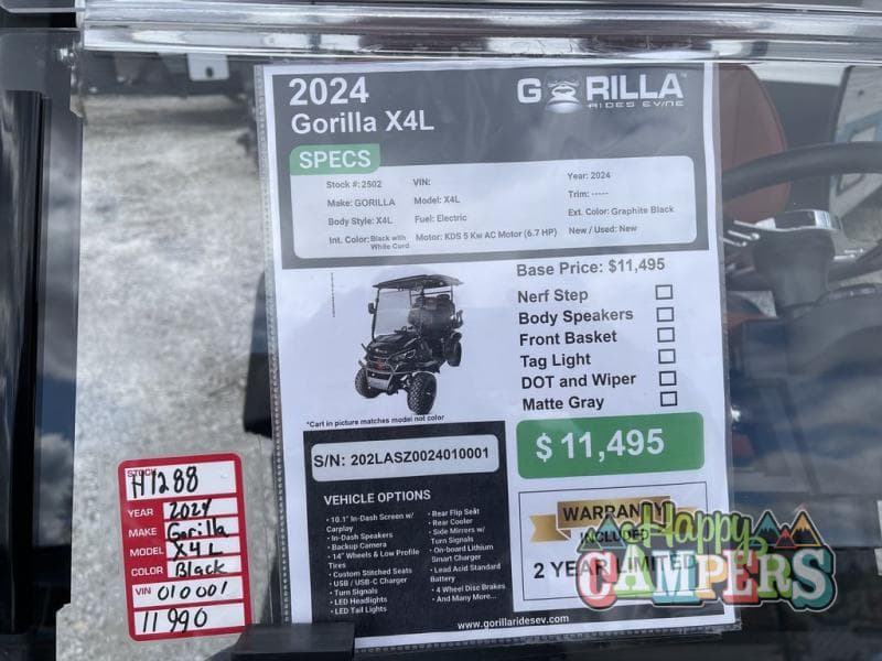2024 Gorilla Rides EV 2024 Gorilla Rides EV Golf Cart - thumbnail 14
