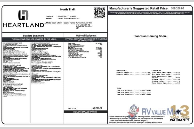 2026 Heartland 2026 Heartland North Trail - thumbnail 22