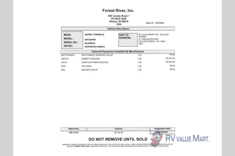 2026 Forest River 2026 Forest River Sierra - thumbnail 28