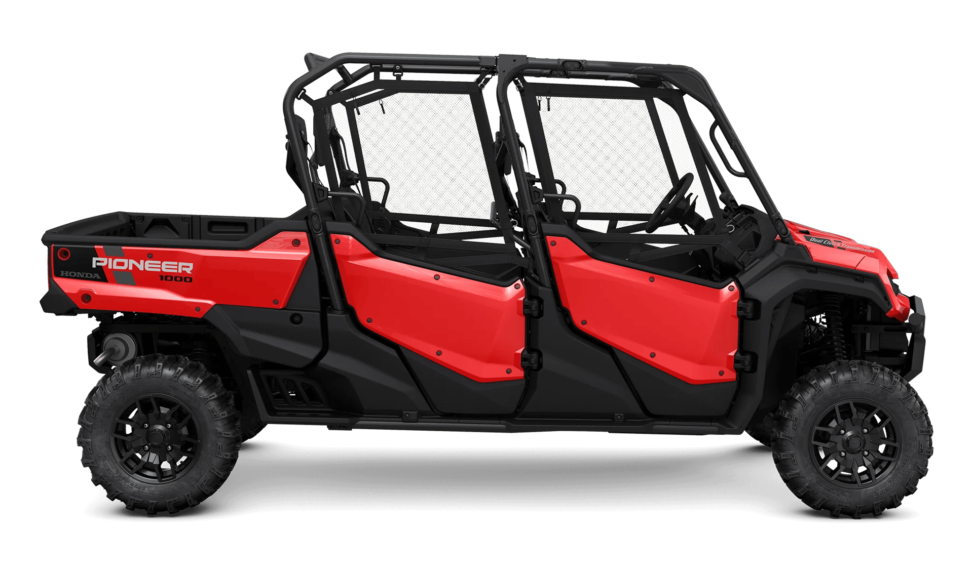 2025 Honda Pioneer 1000-6 Deluxe Crew in Hero Red — gallery view