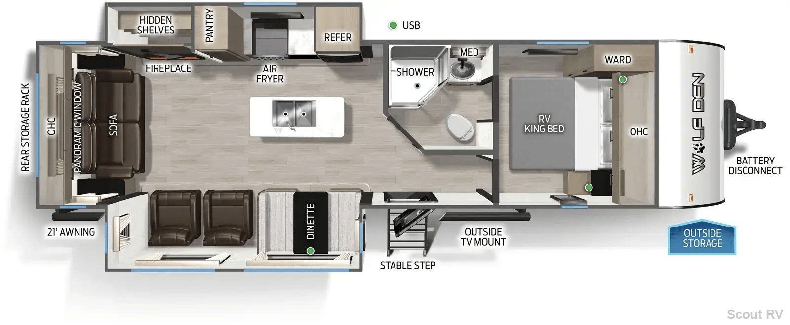 2027 Forest River 2027 Forest River Cherokee Wolf Den - thumbnail 2