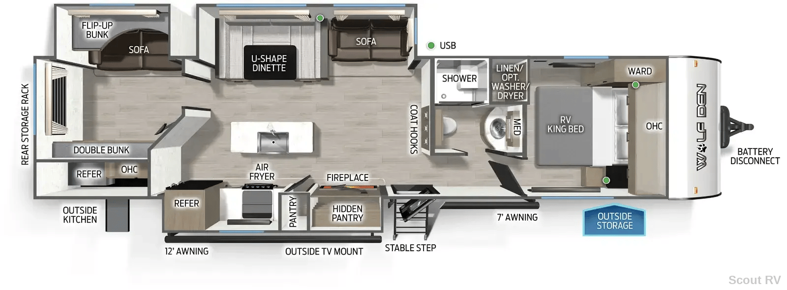 2027 Forest River 2027 Forest River Cherokee Wolf Den - thumbnail 2