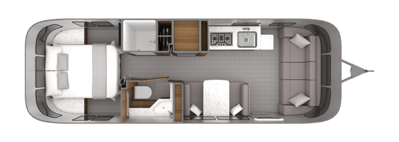 Airstream Classic 28RB-Queen floorplan