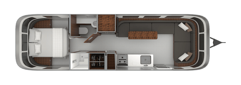 Airstream Globetrotter 30RB Queen floorplan