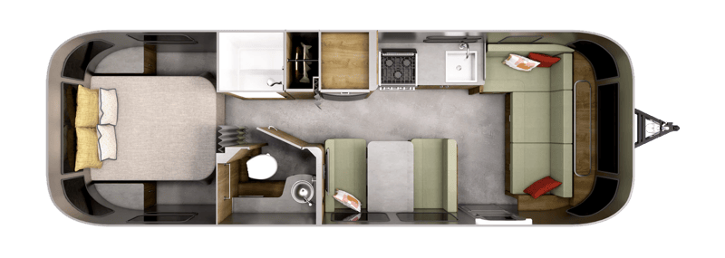 Airstream Flying Cloud 28RB Queen floorplan