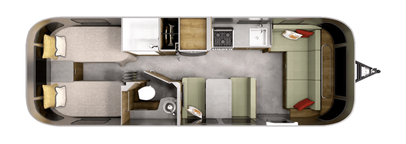 Airstream Flying Cloud 28RB Twin floorplan