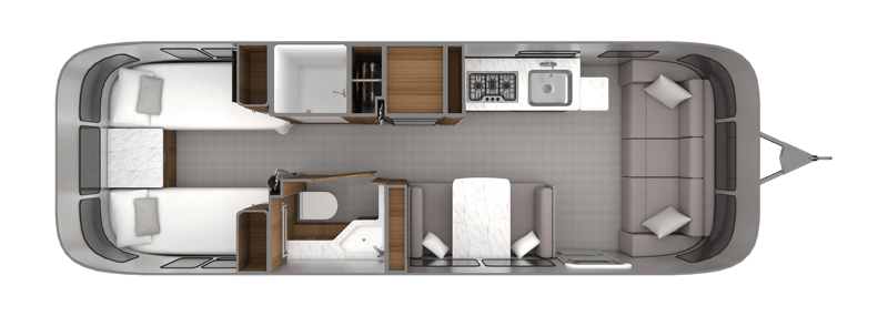 Airstream Classic 28RB-Twin floorplan