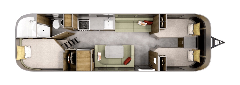 Airstream Flying Cloud 30FB Bunk Twin floorplan