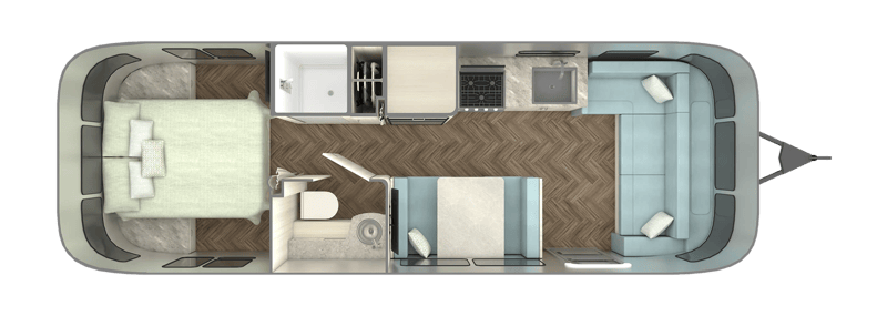 Airstream International 28RB Queen floorplan