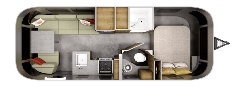Airstream Flying Cloud 25FB Queen floorplan