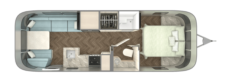 Airstream International 27FB Queen floorplan